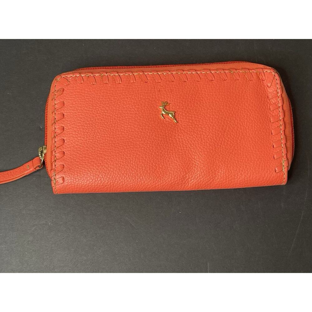 ASHWOOD‎ Orange 100% Pebbled Leather Wallet